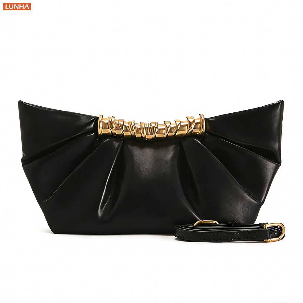 Luxury Bags That Are Vegan - Women Luxury Design Party Clutch Ruched