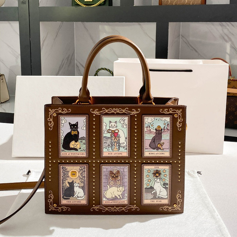 Luxury Y2K Bags - Cat Embroidery Women's Handbag Y2k Retro