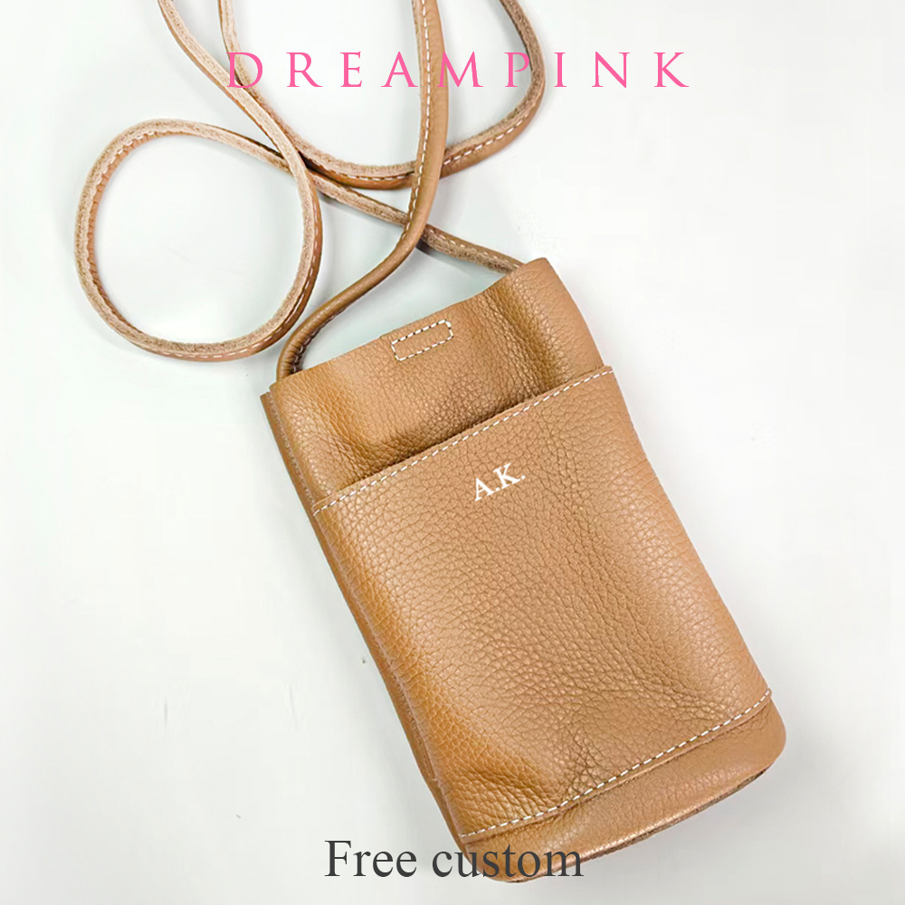 Luxury Bags Names - Personalize Letters Cowhide Women Phone Bag