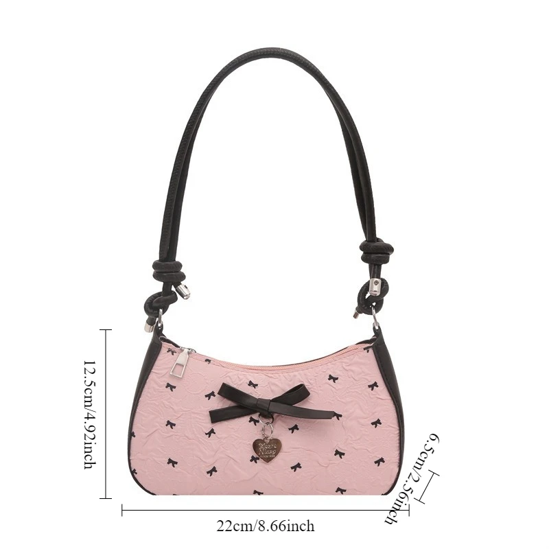 Y2k Pink Bow Armpit Bag for Wo - Luxury Y2K Bags 评论和价格