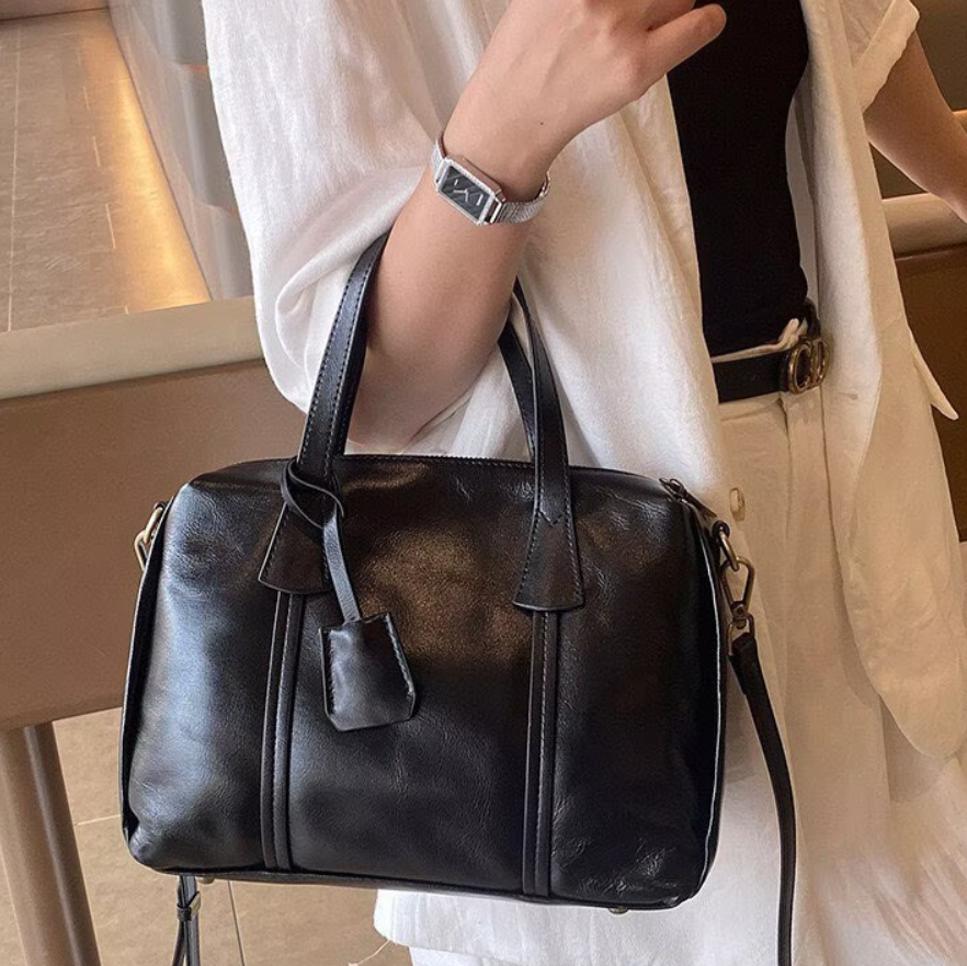 Vintage Real Leather Handbag F - Luxury Y2K Bags 评论和价格