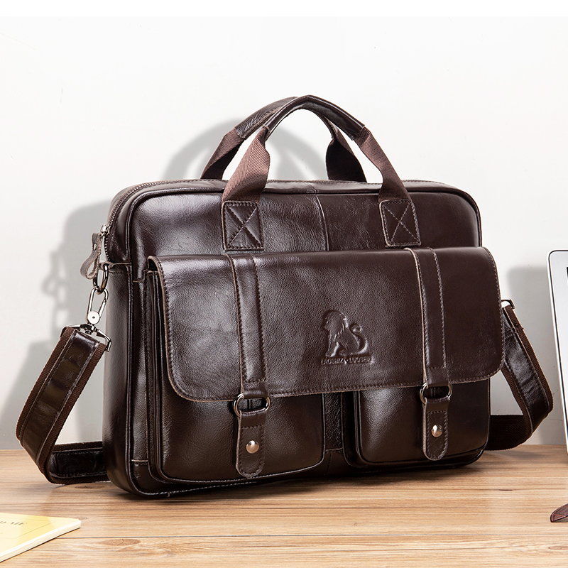 Genuine leather men's briefcas - Laptop Bag Leather 15 评论和价格