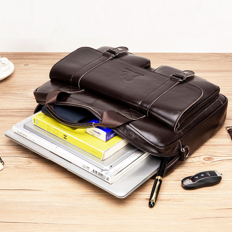 Genuine leather men's briefcas - Laptop Bag Leather 15 评论和价格