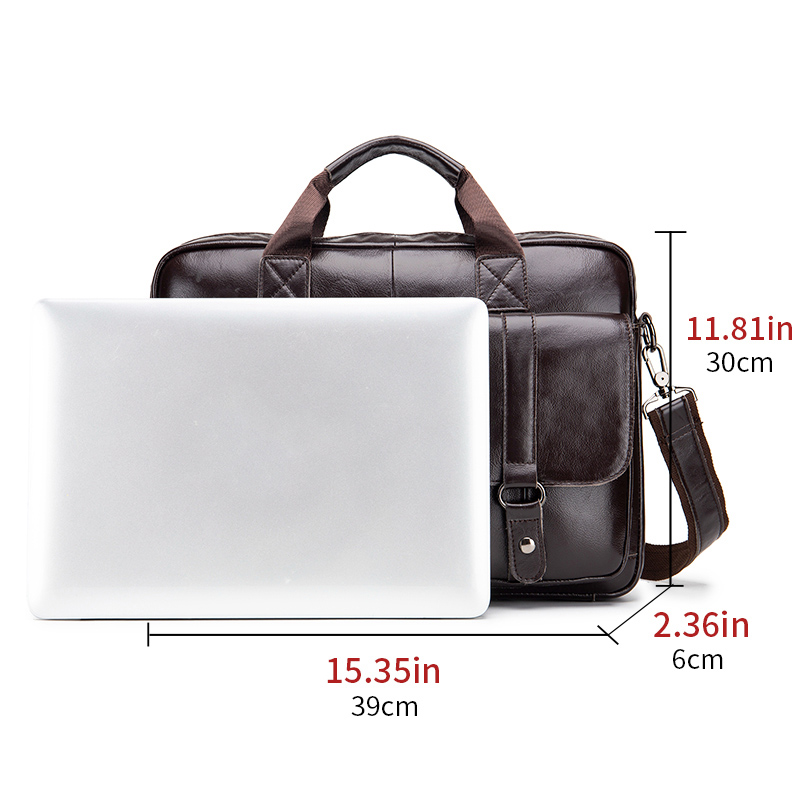 Genuine leather men's briefcas - Laptop Bag Leather 15 评论和价格