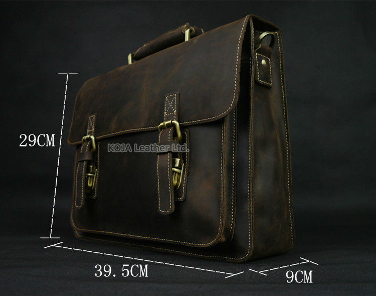 Vintage Crazy Horse Genuine Le - Laptop Bag Leather 15 评论和价格
