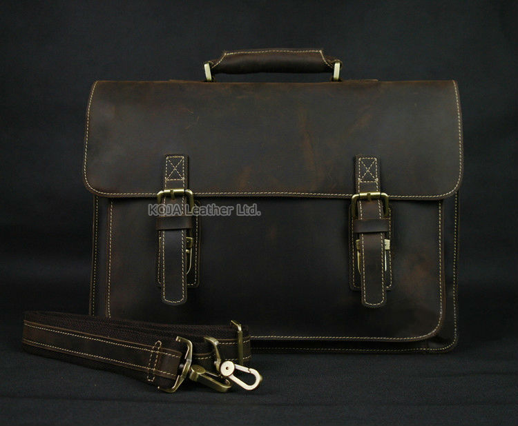 Vintage Crazy Horse Genuine Le - Laptop Bag Leather 15 评论和价格