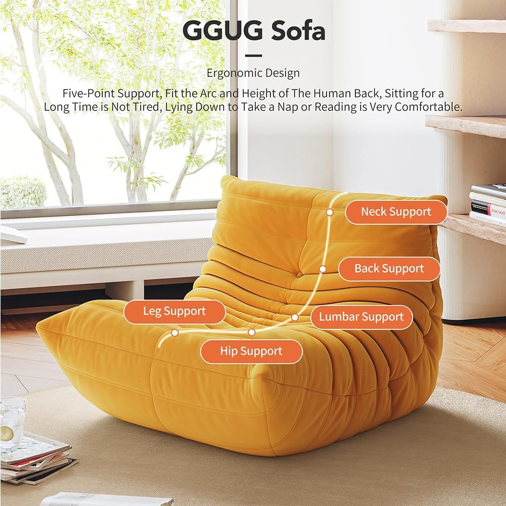 Luxury Bean Bag Chair with Yel - Luxury Bags Yellow 评论和价格