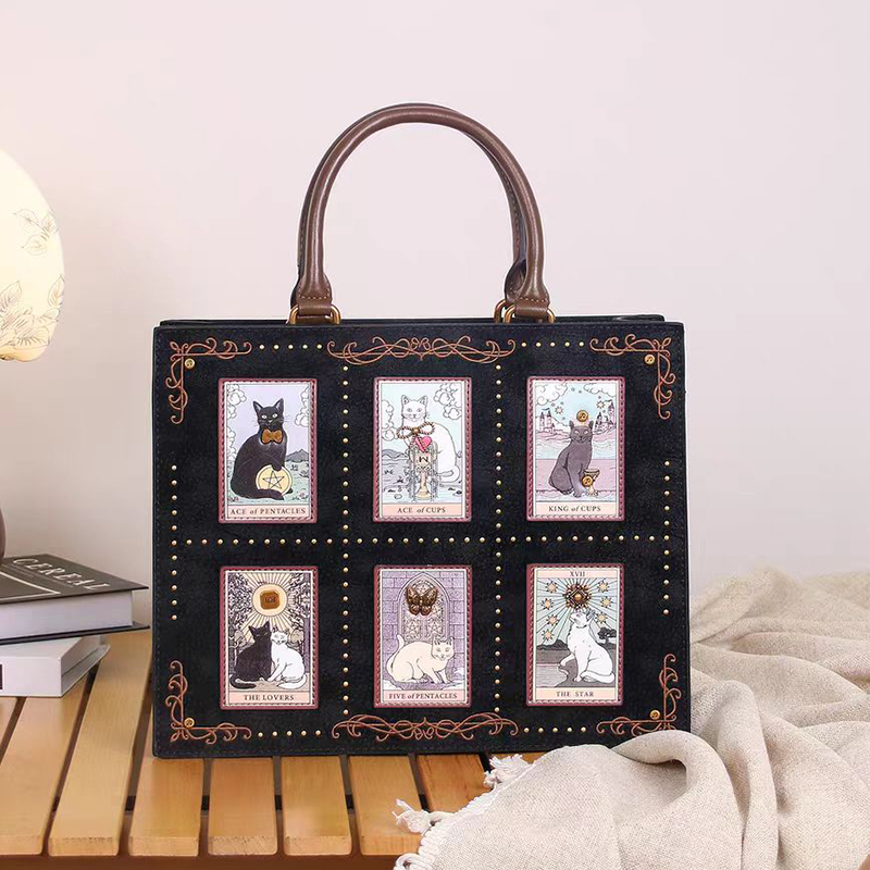 Cat Embroidery Women's Handbag - Luxury Y2K Bags 评论和价格