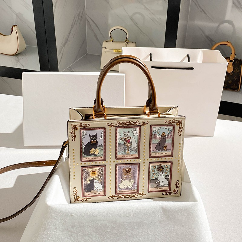 Cat Embroidery Women's Handbag - Luxury Y2K Bags 评论和价格