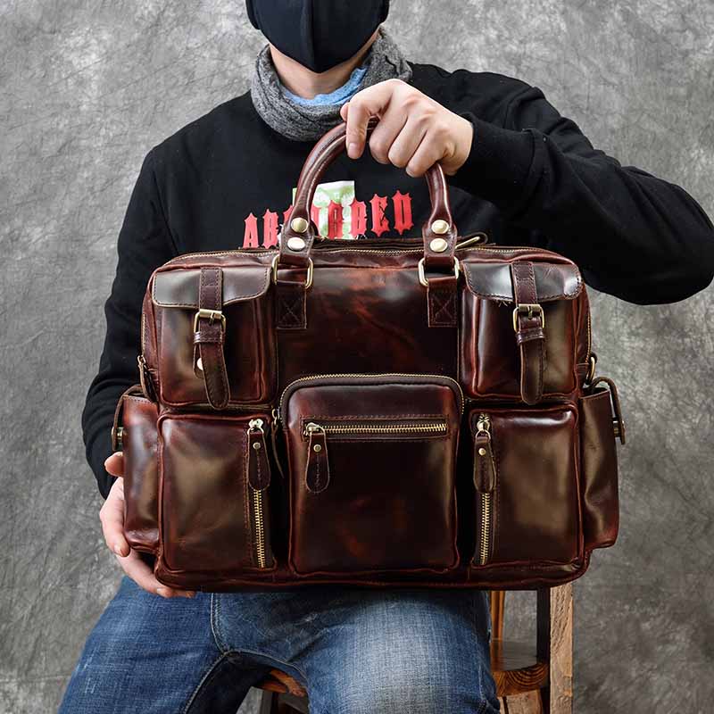 Men's genuine leather briefcas - Laptop Bag Leather 15 评论和价格