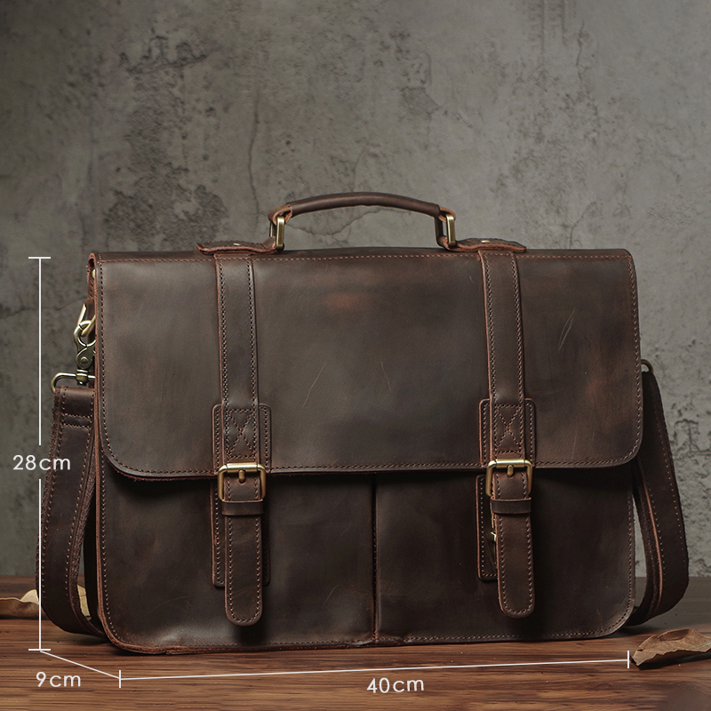 NUKA Men's Executive Briefcase - Laptop Bag Leather 15 评论和价格