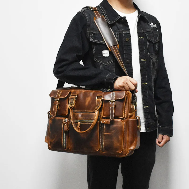 Vintage Men's Black Shoulder B - Luxury Bags Laptop 评论和价格