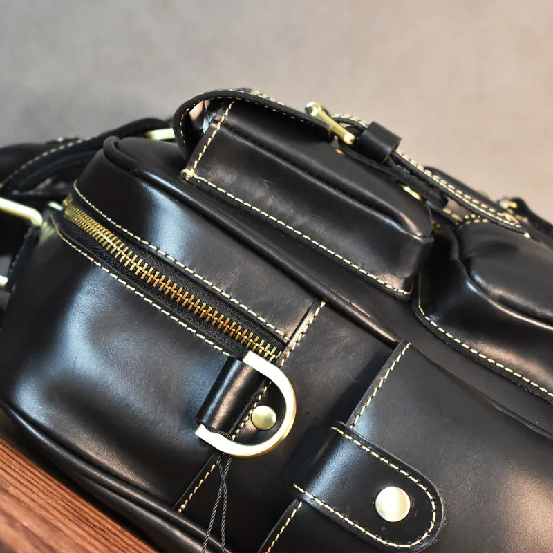 Vintage Men's Black Shoulder B - Luxury Bags Laptop 评论和价格