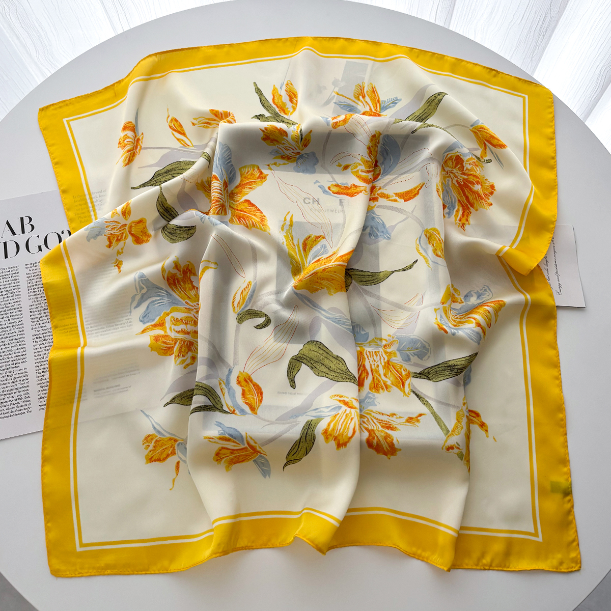 Luxury Silk Square Scarves For - Luxury Bags Yellow 评论和价格