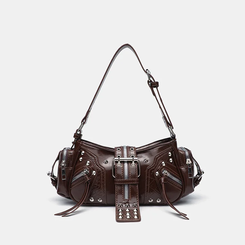 Gothic Rivet Handbag Waist Bag - Luxury Y2K Bags 评论和价格