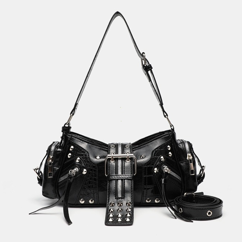 Gothic Rivet Handbag Waist Bag - Luxury Y2K Bags 评论和价格