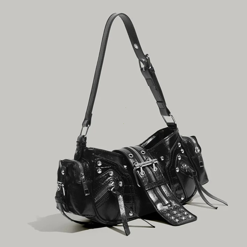 Gothic Rivet Handbag Waist Bag - Luxury Y2K Bags 评论和价格