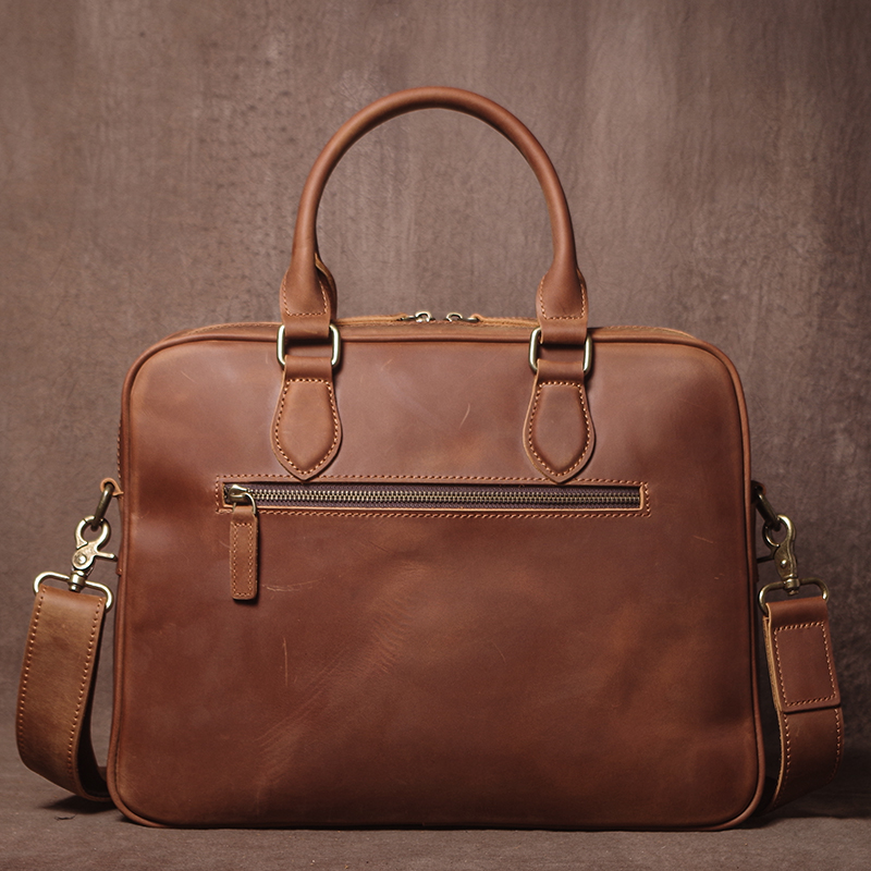 GURO Men Crazy Horse Cowhide B - Luxury Bags Laptop 评论和价格