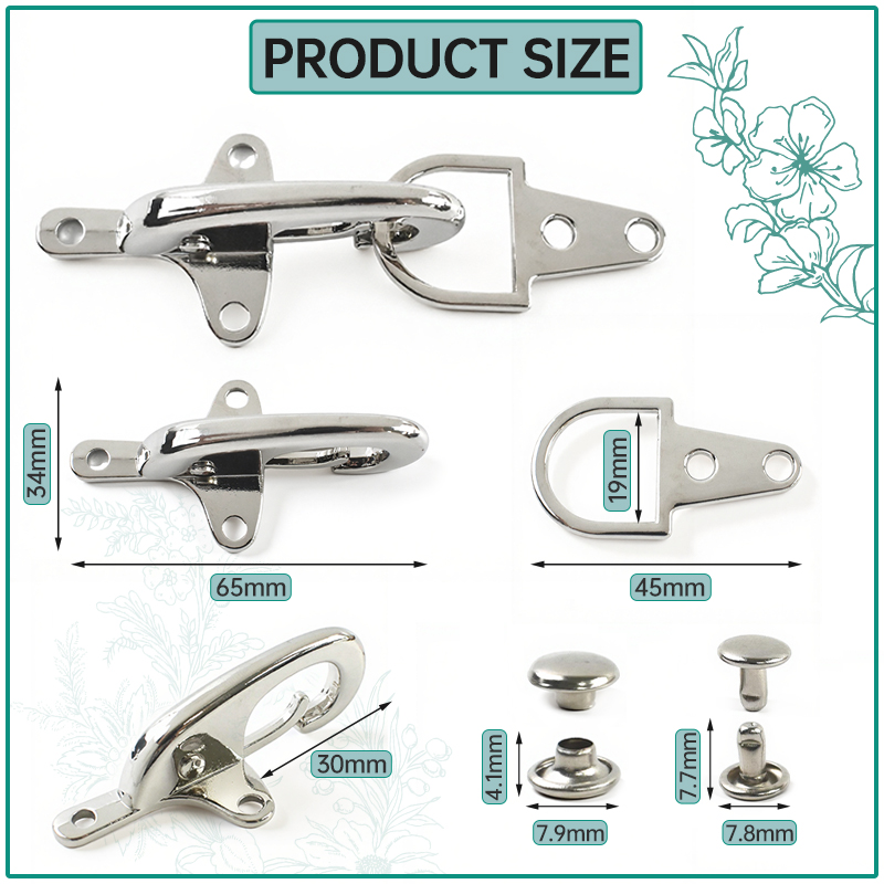1-5Pcs 4/5cm Silver Metal Buck - Luxury Bags With Silver Hardware 评论和价格