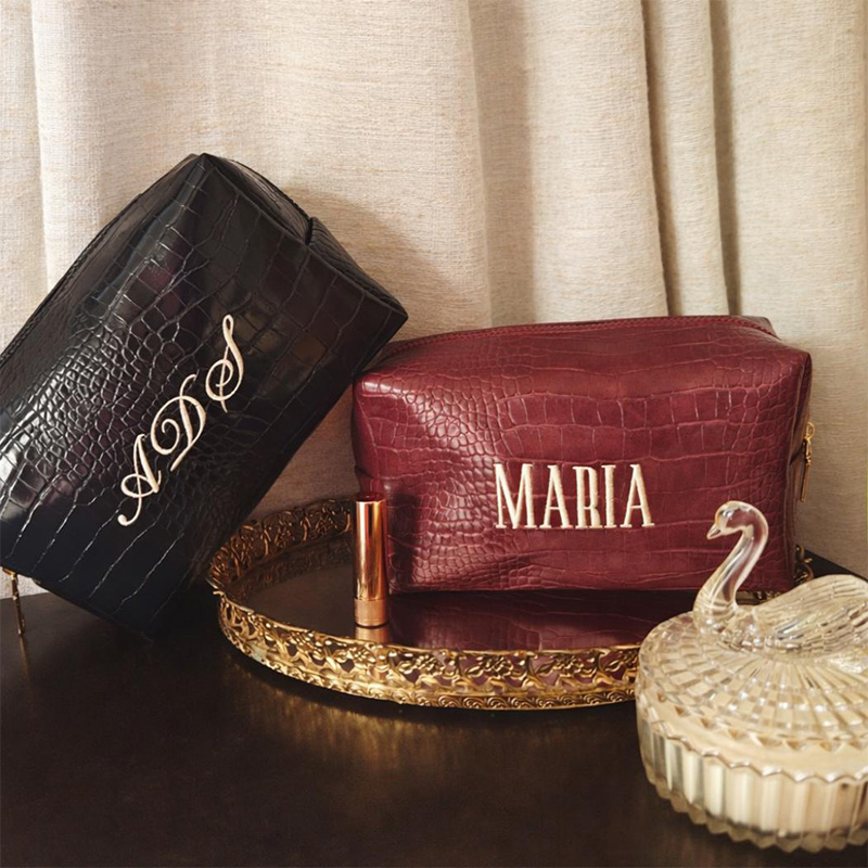 Embroidered Croc Makeup Bag Pe - Luxury Bags That Are Vegan 评论和价格