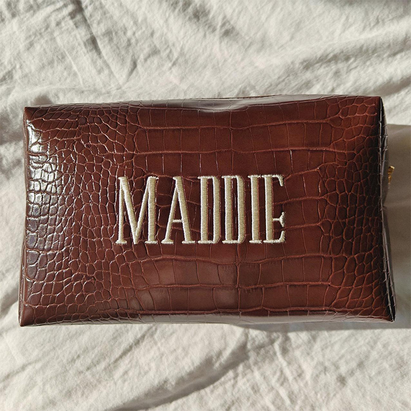 Embroidered Croc Makeup Bag Pe - Luxury Bags That Are Vegan 评论和价格